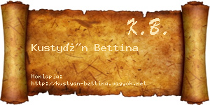 Kustyán Bettina névjegykártya